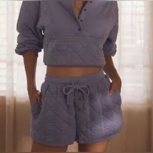 Anthropologie Lavender Quilted Knit Shorts